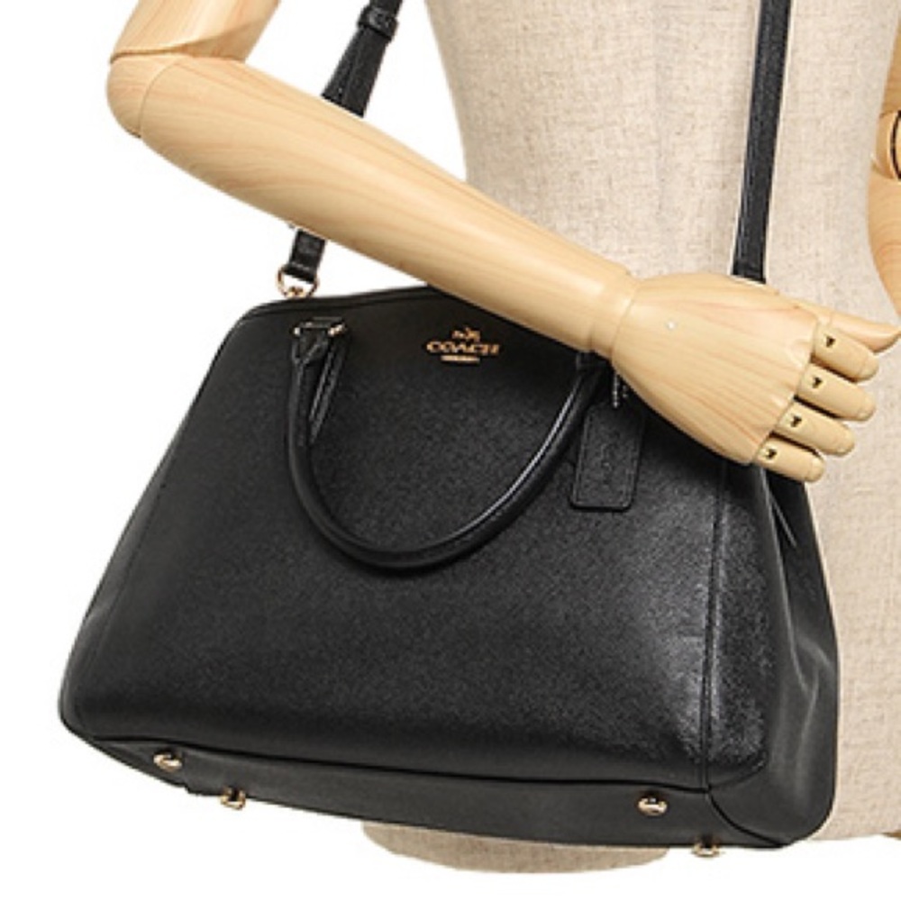 COACH F57527 SMALL MARGOT CARRYALL CROSSGRAIN LEATHER BLACK - Picture 16 of 16